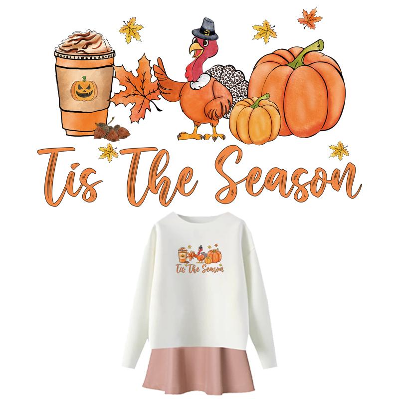 Осенний сезон термонаклейка Толстовка и шапка Сделай сам Термонаклейка Наклейка на футболку Наклейка На одежду Наклейка на одежду