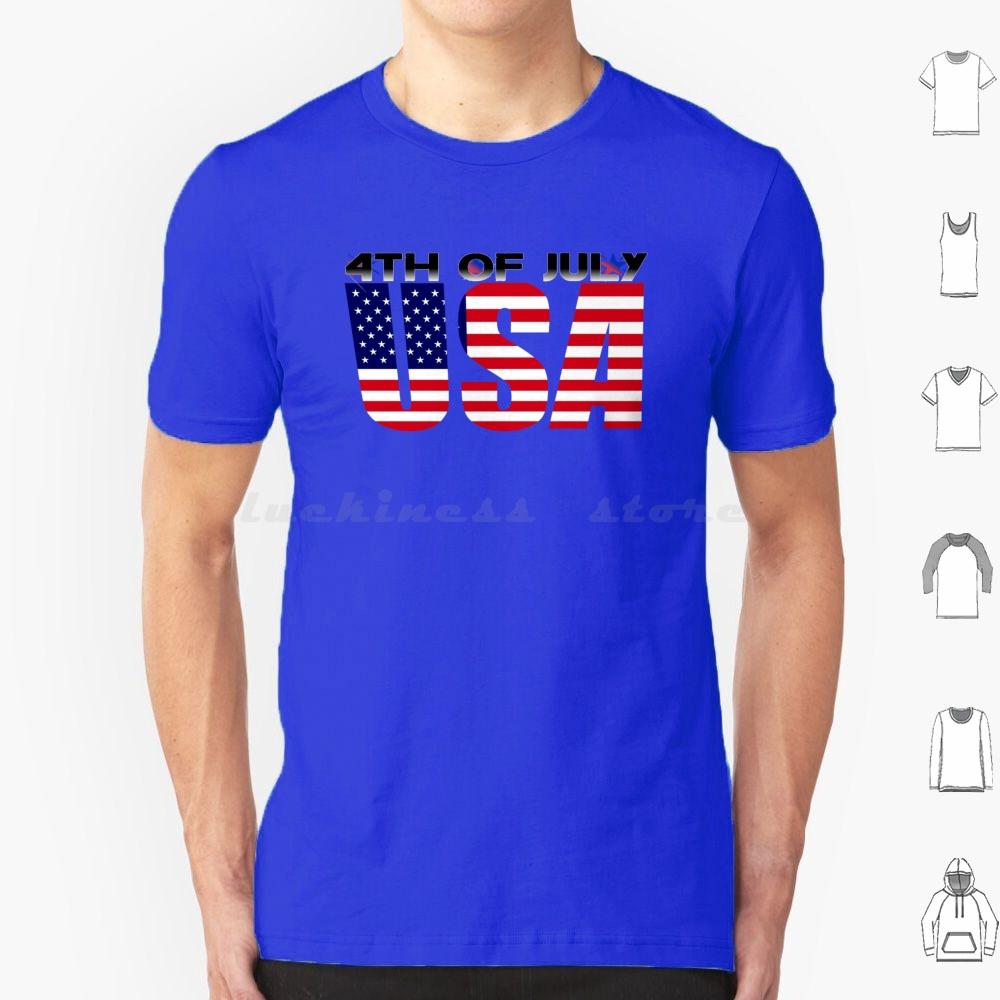 Футболка 4 июля Хлопок Мужская Женская DIY Печать День 4 июля США Американская Гордость Красный Белый Синий Патриотические Звезды И