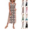 Женское летнее макси-платье без рукавов на пуговицах, повседневное свободное длинное пляжное платье-сарафан для путешествий и отпуска