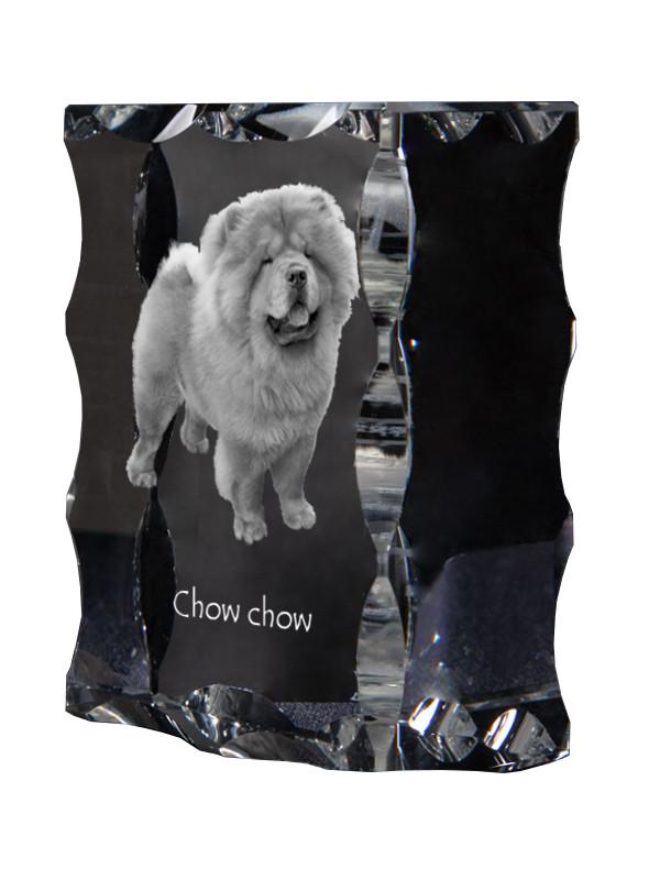 Chow Chow - crystal with a picture of a dog, glass statuette with a picture, unique frame with a picture from Art-Dog brand