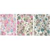 Adhesive Fabric Coupons Flowers A 15x20 Cm 3 Pieces