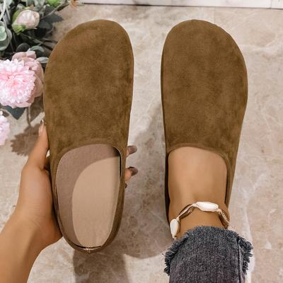 Модные женские тапочки Новые легкие трендовые с круглым носком Женские сандалии Осень Новые Ретро Плоские тапочки Слипоны Дизайнерская обувь Слайды Женские