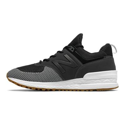 Nb 574 Sport Тканевые Ретро Кроссовки с Низким Верхом для Повседневной Носки Унисекс Кроссовки Черные Серые MS574EMK