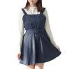 [Yumetembo] Jumper Skirt, Front Button Jumper Skirt Dress, Mini, Navy