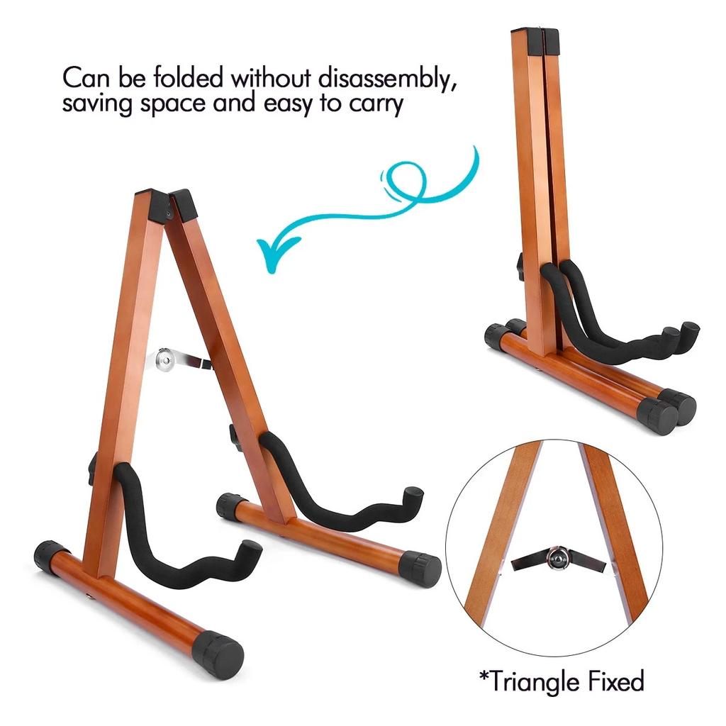 Портативная подставка для гитары из цельного дерева, съемный кронштейн для струнных инструментов из березы