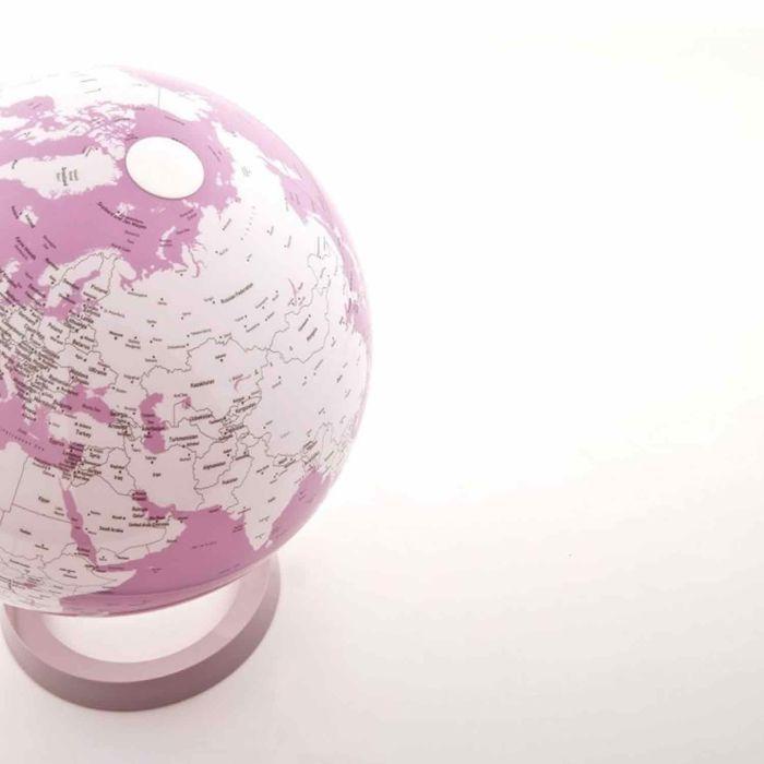 White and Coral Designer Illuminated Globe - ATMOSPHERE - Ø 30 Cm - PMMA and Polycarbonate - Indoor