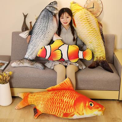 Новая красивая 3D-симуляция рыбы-клоуна, реалистичная плюшевая игрушка, мягкая золотая рыбка, мягкая подушка для дивана, креативный подарок, забавный декор