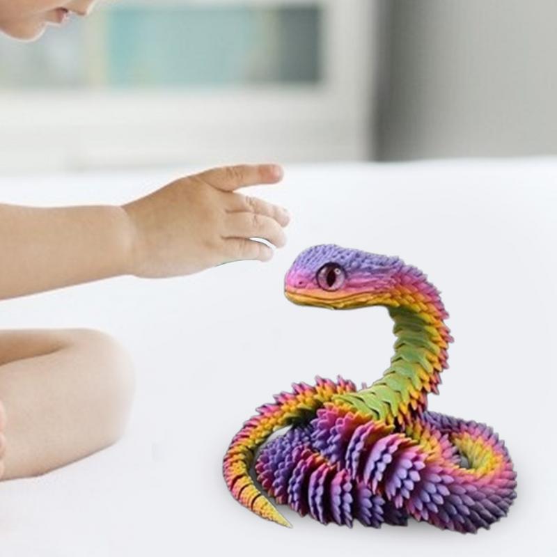 3D-печатная змея 3D-печатная шарнирная змея коллекционные предметы имитация дракона гадюка игрушки гибкое движение суставов для детей
