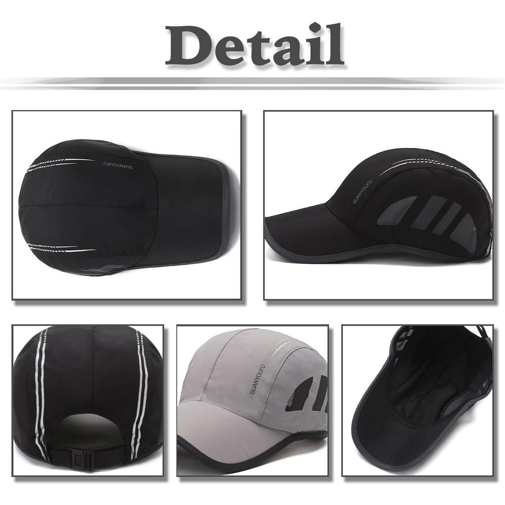 Cap Hat Mesh UV Protection Trendy Sports Simple Men Women CZA087 [White Fang] (Black)