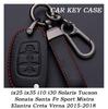 Кожаный чехол-сумка для ключа автомобиля для ix25 ix35 i10 i30 Solaris Tucson Sonata Santa Fe Sport Mistra Elantra Creta Verna 2015-2018