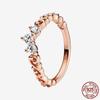Princess Tiara 925 Silver Sparkling Butterfly Heart Rings For Women DIY Jewelry,Gift, Wedding