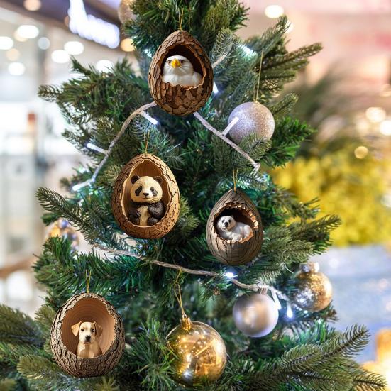 Yousheng 9 шт./набор Подвеска на елку Животное Подвесное украшение 2D Акриловая Сова Собака Панда Узор Рождественское украшение