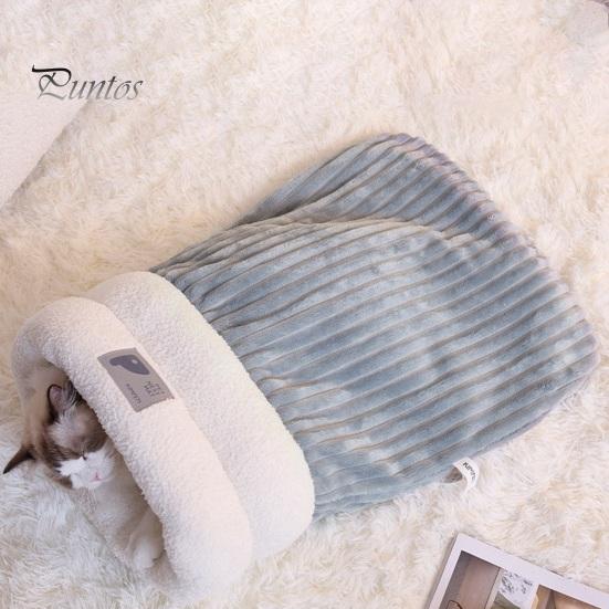 Зимний спальный мешок для кошек, плюшевая теплая кошачья кровать, пещера, обертывание на 360 градусов, согревающий коврик для кошек, спальный мешок для маленьких собак и кошек