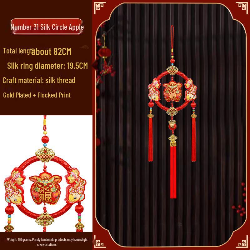 Новогодние украшения 2025 года - года Змеи: Подвески-мешочки с красным перцем чили «Фейерверк» на китайский Праздник весны