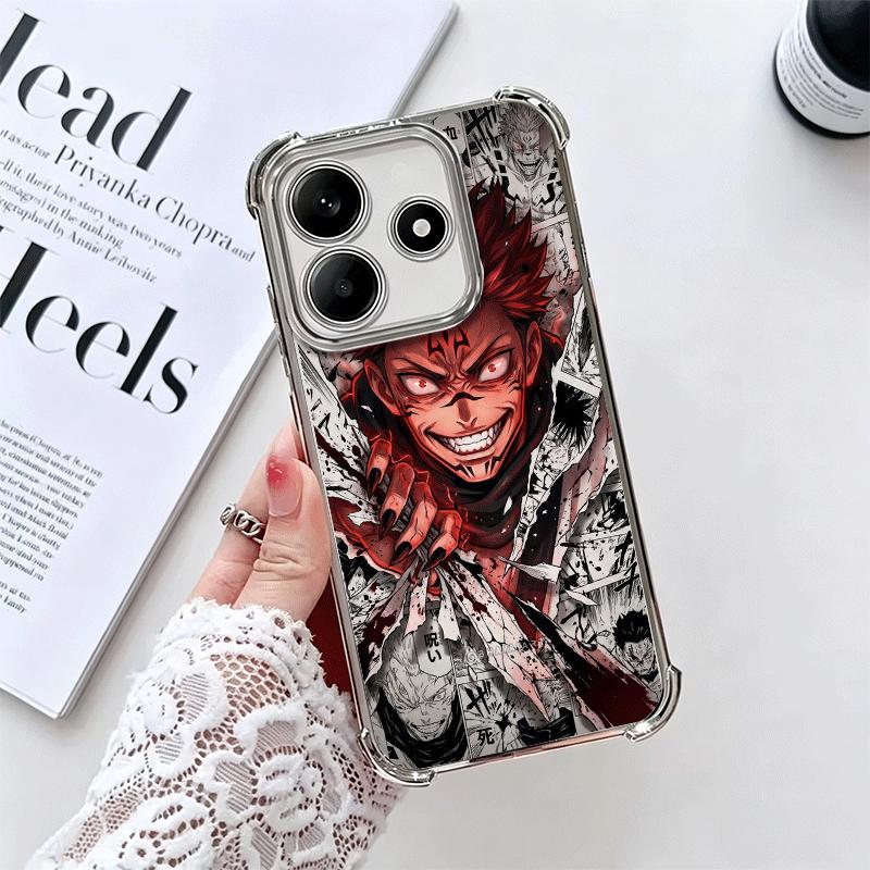Аниме Рёмен Сукуна JUJUSU Мягкий чехол для телефона для Xiaomi Redmi Note 14 15 Pro Plus 13 12 11S 11T 5G 10 9S 9 Покрытие Защита от падения Funda