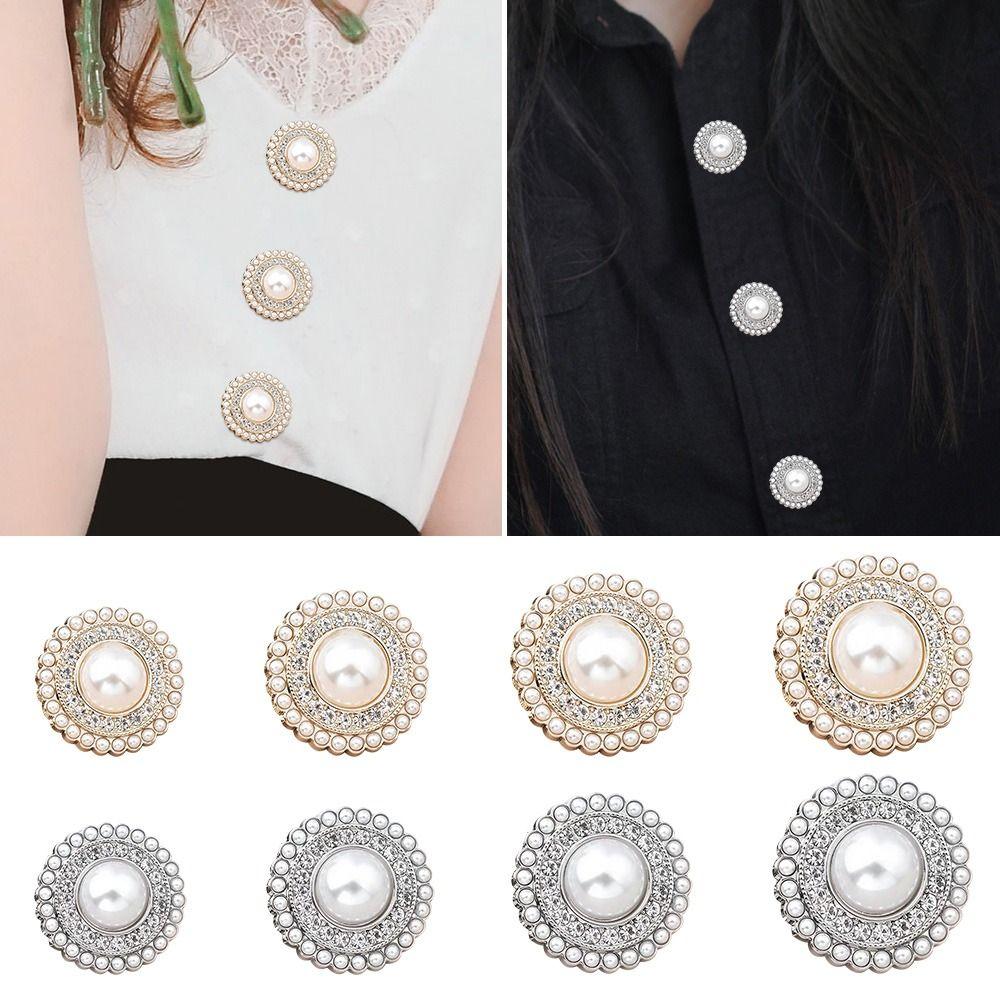 Accessories Metal Rhinestone Pearl Buttons Sewing Accessories Decoration Button Shirt Buttons