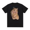 Cute Hamster Funny Meme T-Shirt Men's Women's Retro Fashion Short Sleeve T-Shirt Top Casual Cotton Oversized T-Shirt