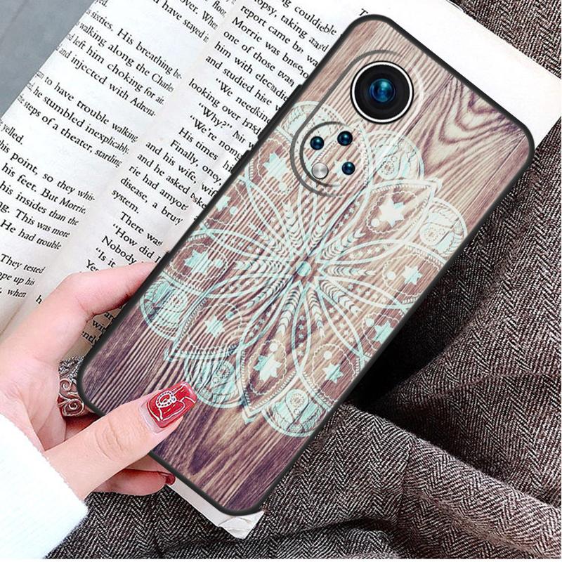 Деревянный чехол с цветочной мандалой для Honor Magic 5 6 7 8 Pro Honor Win RT X9d X9c X9b X9a X8c X8b 50 70 90 400 200 Lite