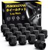 MIKKUPPA Wheel Nuts M12 X for and Tapered Single Seat Black Length Set of Lug Nuts P1.25 Nissan, Subaru, Suzuki, Nuts, 19HEX, 25mm, 20,