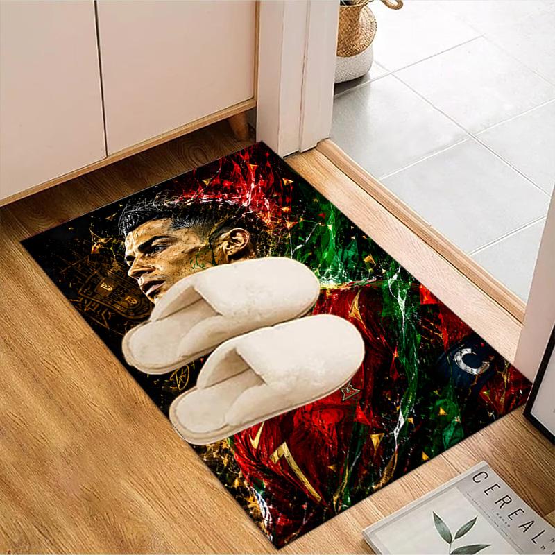 Cristiano Ronaldo Rug Game Carpet, Floor Mat for Bedroom Living Room Entryway Rug, Home Decor Idea Gift for Christmas birthday