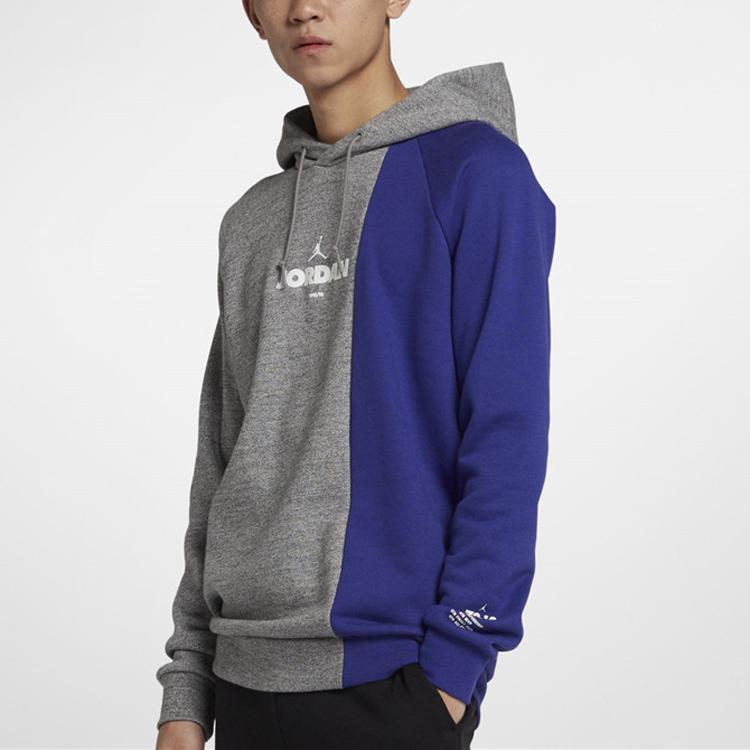 Jordan Повседневная вязаная толстовка с капюшоном и контрастным логотипом, мужские топы, серая BQ0188-091