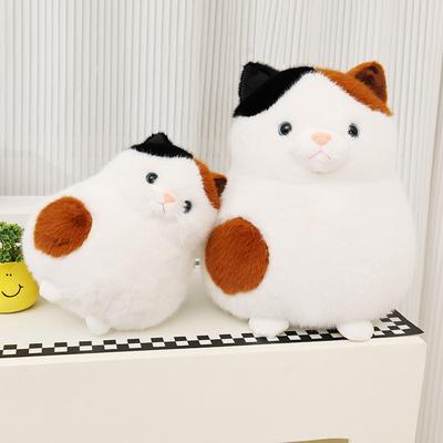 Нетоксичные Кавайные Животные Круглые Кошки Плюшевые Игрушки Пухлые Креативные Куклы Кошки Милые Подарки на День Рождения Украшение Комнаты