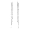 Luxury Super Flash Full Diamond Long Tassel Earrings Female Fashion Temperament Earrings Female Earrings 1 Pair