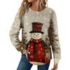 Женская мода Рождественский свободный топ с длинным рукавом и круглым вырезом