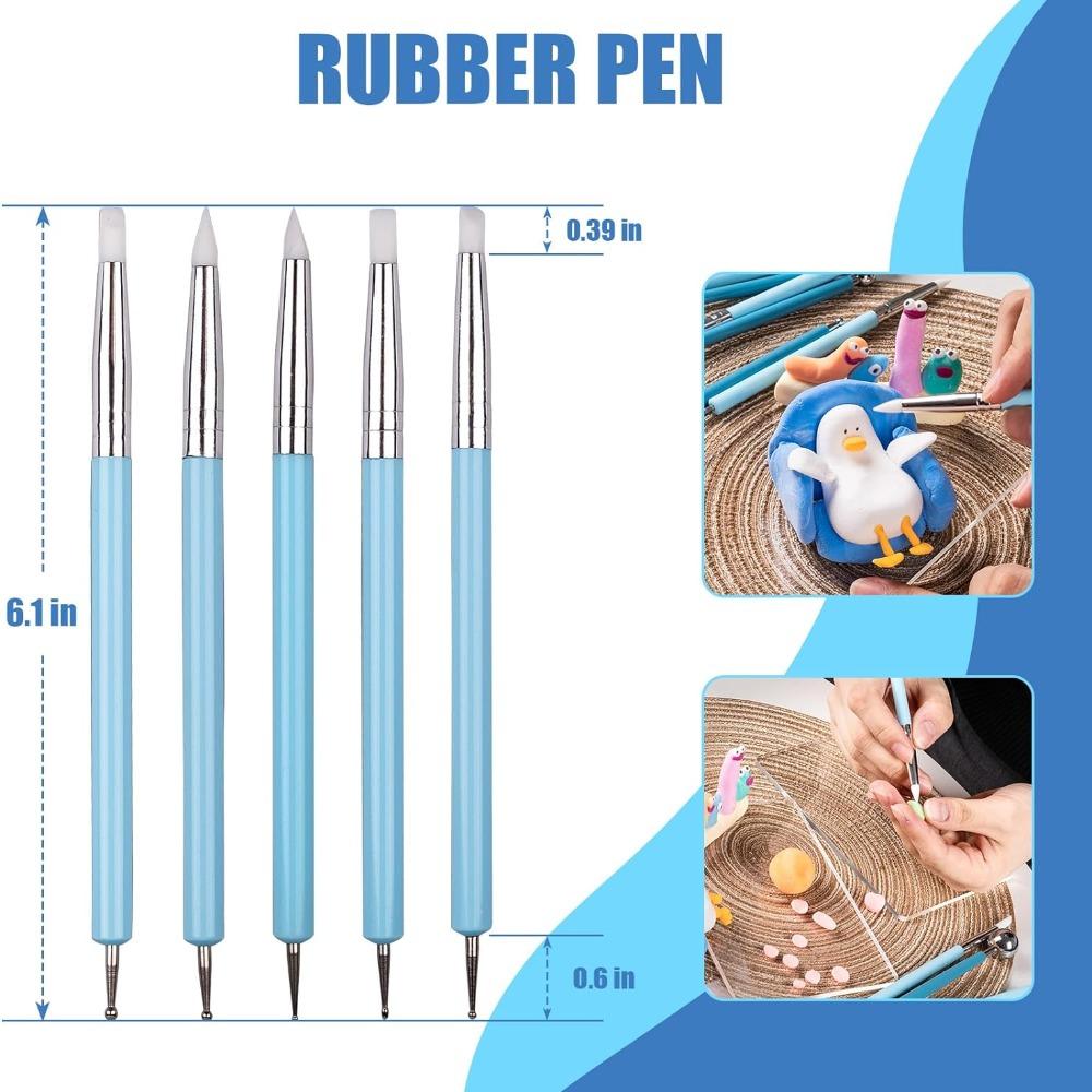 Силиконовые стилусы, двухсторонние металлические шариковые инструменты, самодельные стилусы, керамический инструмент для глины, инструмент для вдавливания