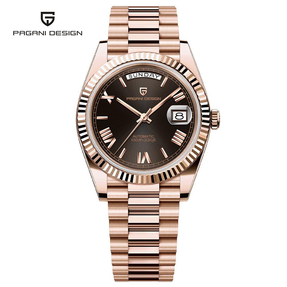 New PAGANI DESIGN DD40 Rose Gold Men's Watches Luxury NH36 Automatic Watch For Man Mechanical Wristwatch AR Sapphire Mirror