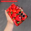 2DFlat Samsung phone case Fresh Red Strawberries Close-Up Phone Case Applicable to Galaxy S23 S24 S25ULTRA S26 A12 A14 A15 A16 A54 A55