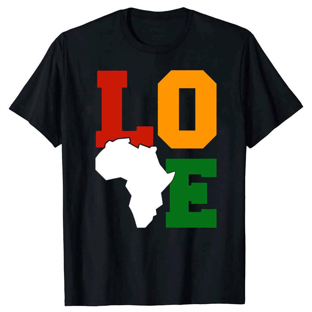 Black Pride Love Juneteenth Black History Month African American T Shirts Cotton Humor Tee Short Sleeve Unisex Loose Clothing