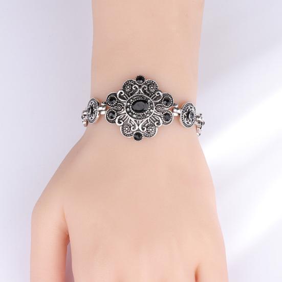 Винтажный цветок, искусственный драгоценный камень, браслет, вечерние ювелирные изделия, женский подарок на день рождения