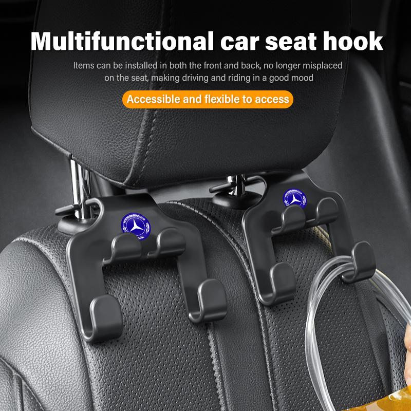 Car Seat Back Hook Double Head Phone Hanger Storage Organizer For Mercedes Benz W202 W212 W126 W140 W168 W177 CLS GLE GLC GLS JX1