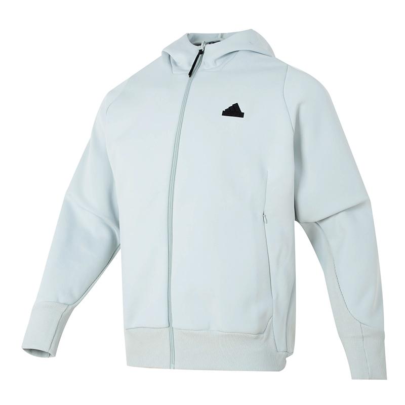 adidas СС24 ЗНЕ. Куртка с капюшоном и однотонным логотипом Мужская спортивная одежда Светло-серый IQ1378