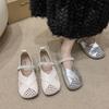 Flat-bottomed Silver Woven Mary Jane Shoes, Children's Summer Hollow Skirt, New Evening Single Shoes