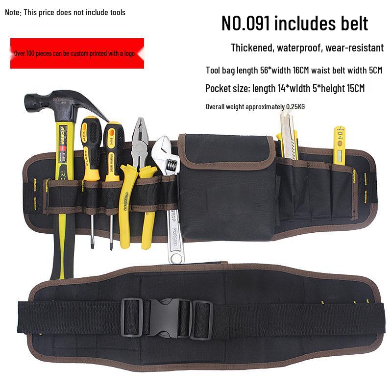 Утолщенная холщовая поясная сумка для мультиинструмента с большими и маленькими карманами для электриков