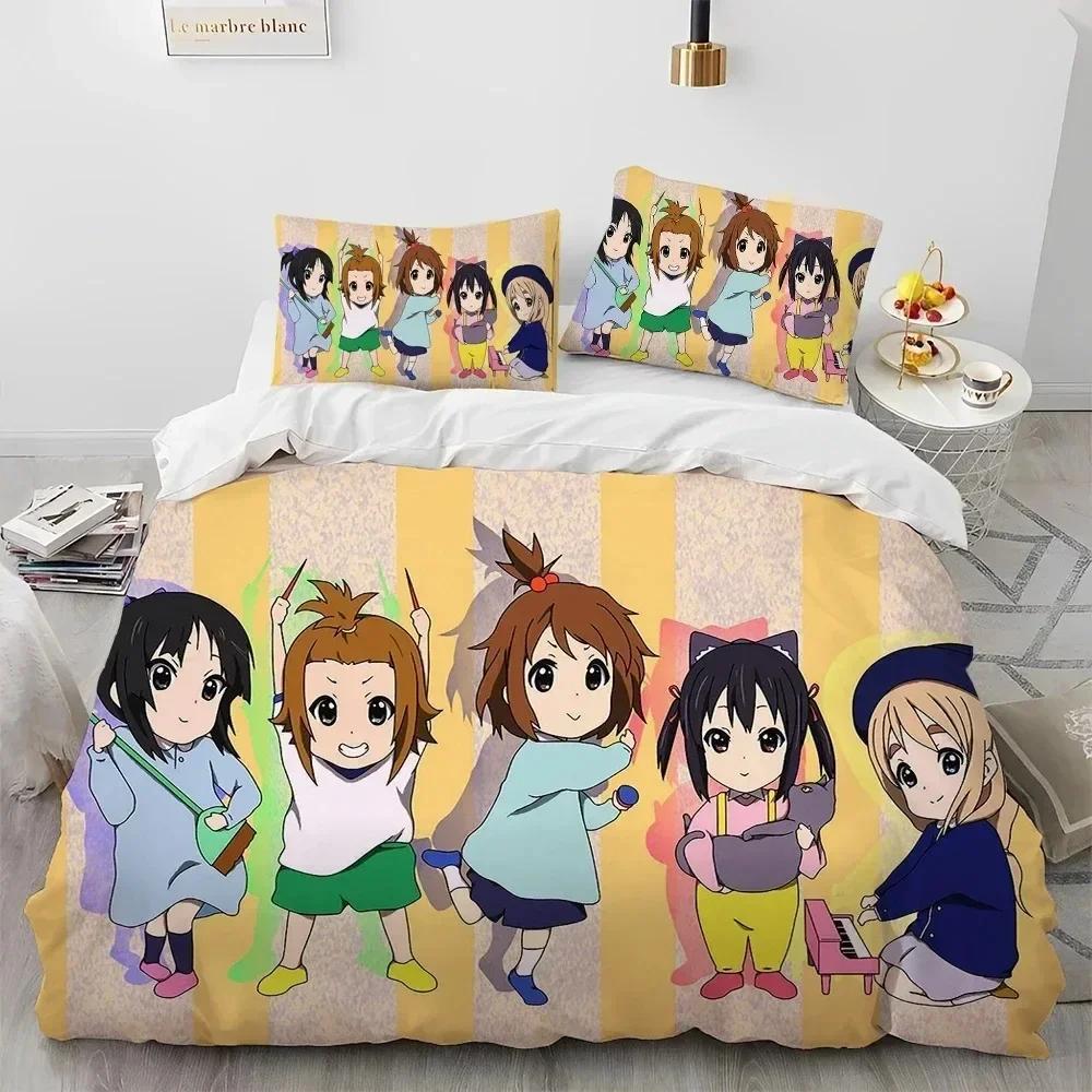 3D K-On Мультяшный Милый Лолита Кавайные Девочки Комплект Постельного Белья С Наволочкой Пододеяльником Мягкий Размер Queen King Постельное Белье Дом