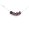 Stones and Minerals. Multicolored Tiger Eye Beads Necklace + 8mm Amethyst Stainless Steel Chain.