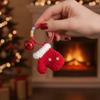 with Bell Xmas Crochet Keychain Yarn Christmas Pendant Cozy Christmas Bag Charm  Gift