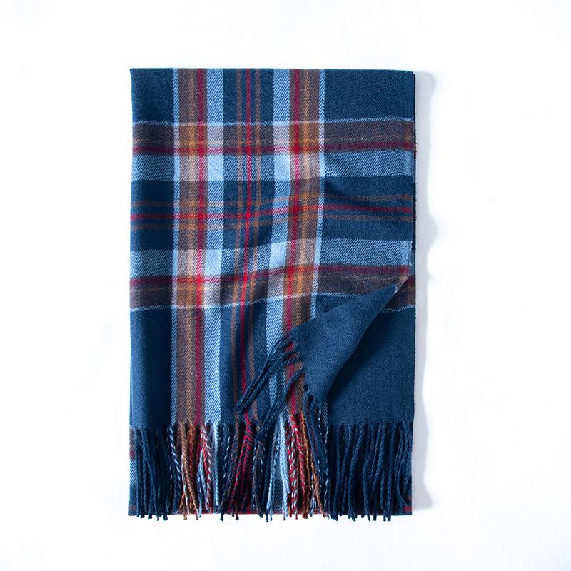 2025 Winter Women's Plaid Tassel Shawl: Medium-Length, Warm Imitation Cashmere Scarf
