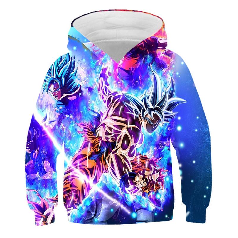 2025 Kids Japanese Anime Super Dragon Ball Pullover Super Goku 3D Print Boy Streetwear Fashion Jumper Casual Dragon Ball Cool Hoodie