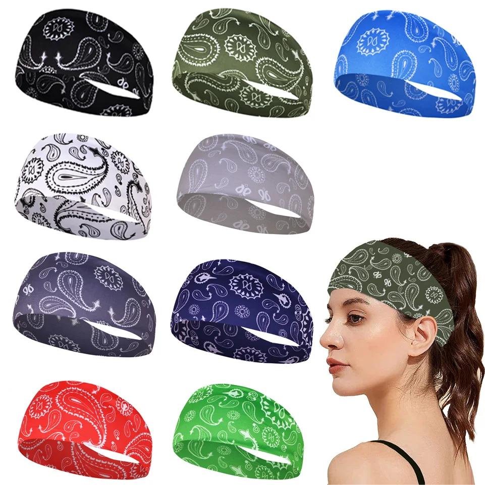 Sports Headband Men Women Elastic Sports Sweatband Candy Colors Breathable Fitness Gym Running Tennis Headwrap Yoga Hair Bands