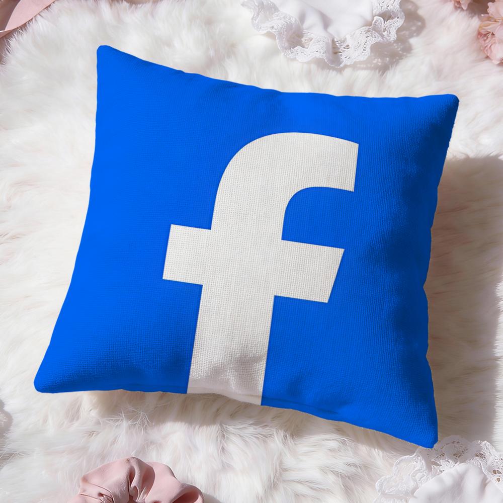 Классический логотип f-facebook Наволочка Премиум-Комфорт Двусторонняя Наволочка -Дизайн «Два в Одном» для Любой Комнаты и Салона Автомобиля