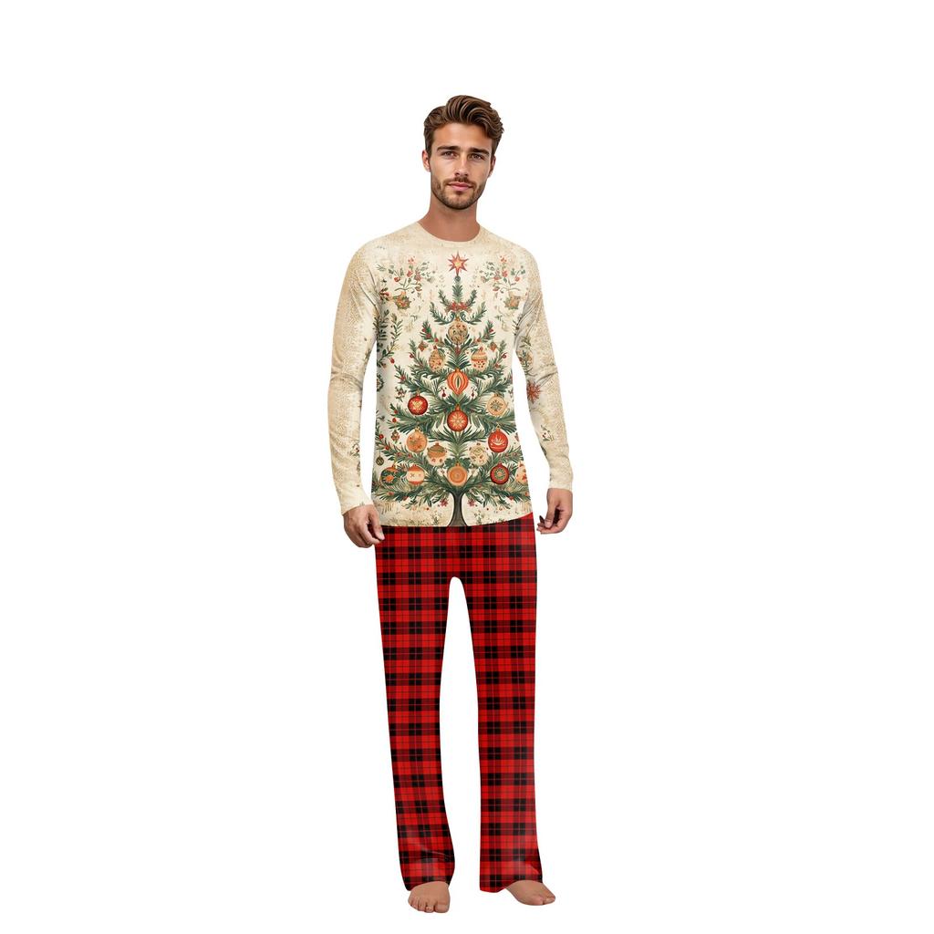 Комплект из топа и брюк с рождественскими принтами для всей семьи Одинаковые комплекты для всей семьи