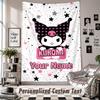 Custom Tapestry Wall Hanging, Kuromi Personalized Name Text Home Wall Decor