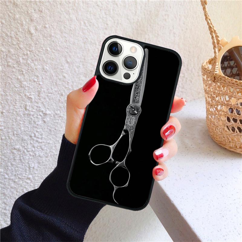 Barber Scissors Hairstylist Salon Phone Case for iPhone 17 Air 16 Coque 15 14 12 13 PLUS 11 PRO MAX Back Cover Fundas Shell