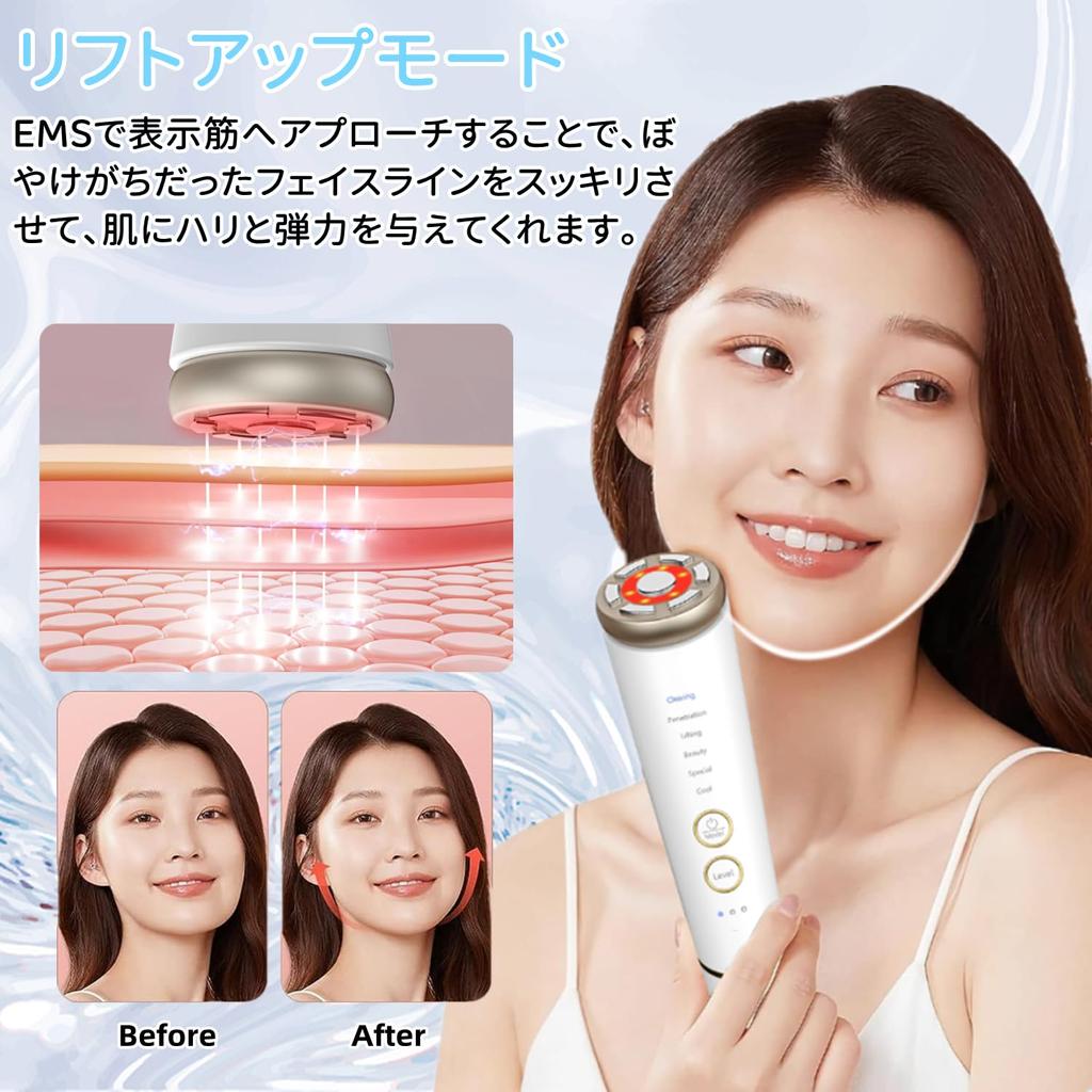 Facial Beauty Beauty RF Hot and Cold Facial Lift Ion Hot and Cold Cooling Optical Beauty 6 Types of 3 Sonic Eye and Mouth Skin Face Care Pore Dirt
