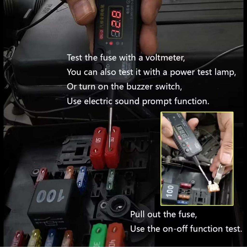 Digital LED Automotive Circuit Tester, 0-36V Car Electrical System Tool Short Detection, DL-2