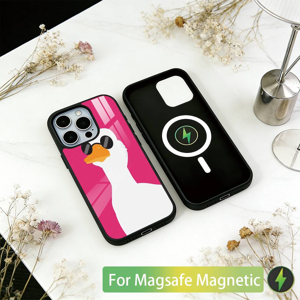 Чехол для телефона с уткой для iPhone 17, 16, 15, 14, 13, 12, 11 Plus, Pro, магнитный с Magsafe, беспроводная зарядка